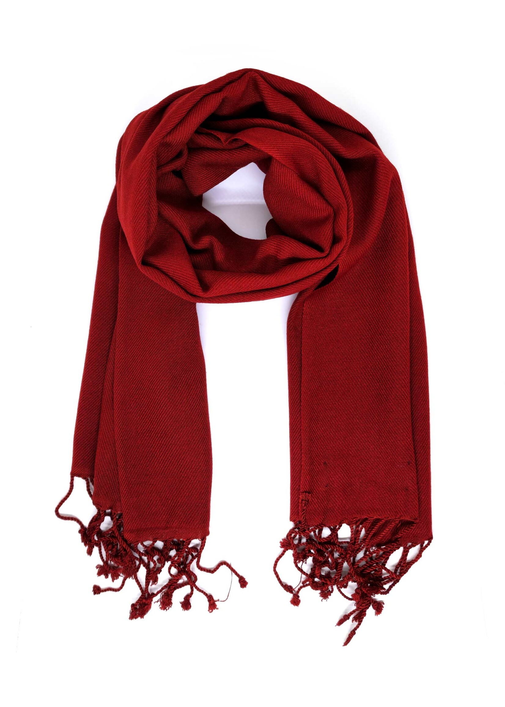 Kastanienbrauner tibetisches Halstuch, Mischung aus Pashmina und Seide, 30 x 150 cm