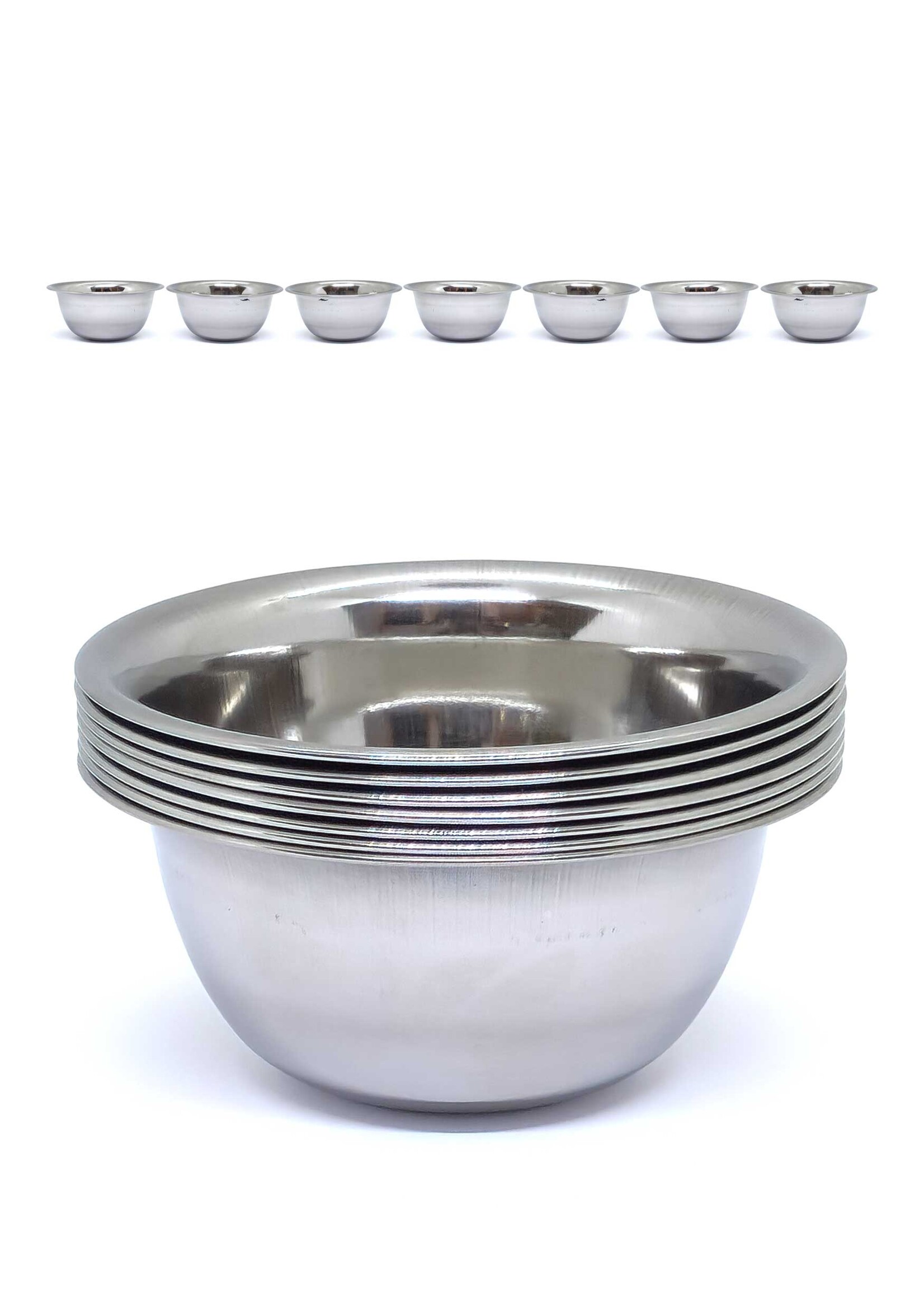 Bol d'eau tibétain pour offrandes en acier (set de 7)