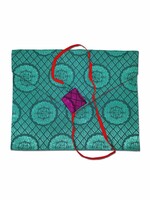 Silk Brocade Sleeve For Book And Laptop, Tangka Design, green