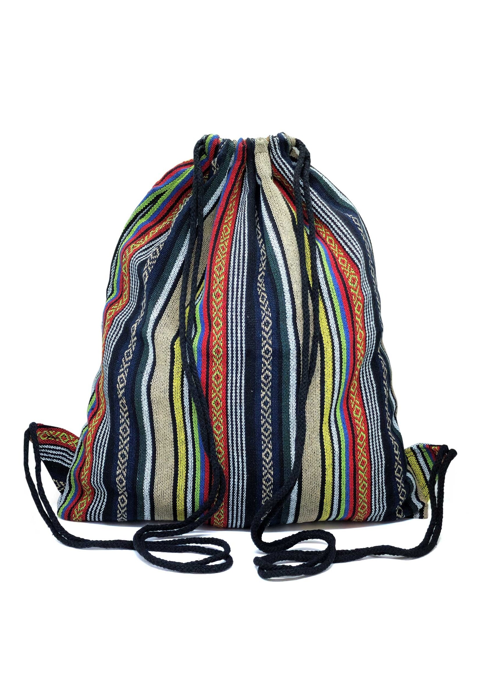Tibetischer Rucksack Turnbeutel Ngonag aus Gheri Baumwolle