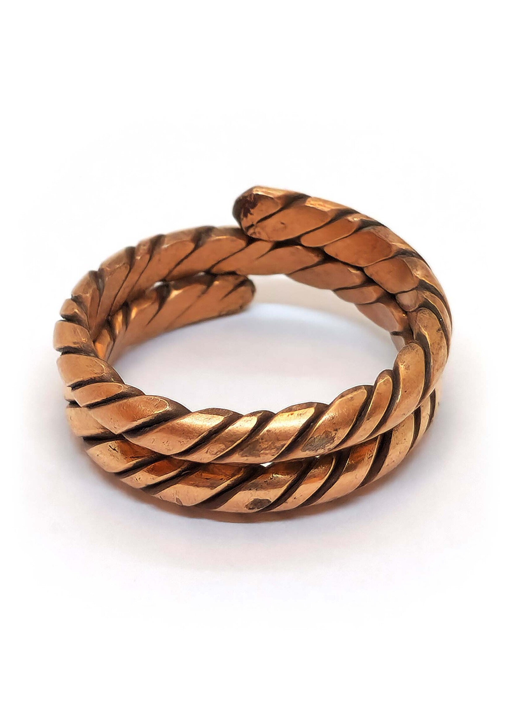 Tibetan Copper Twisted Coil Ring