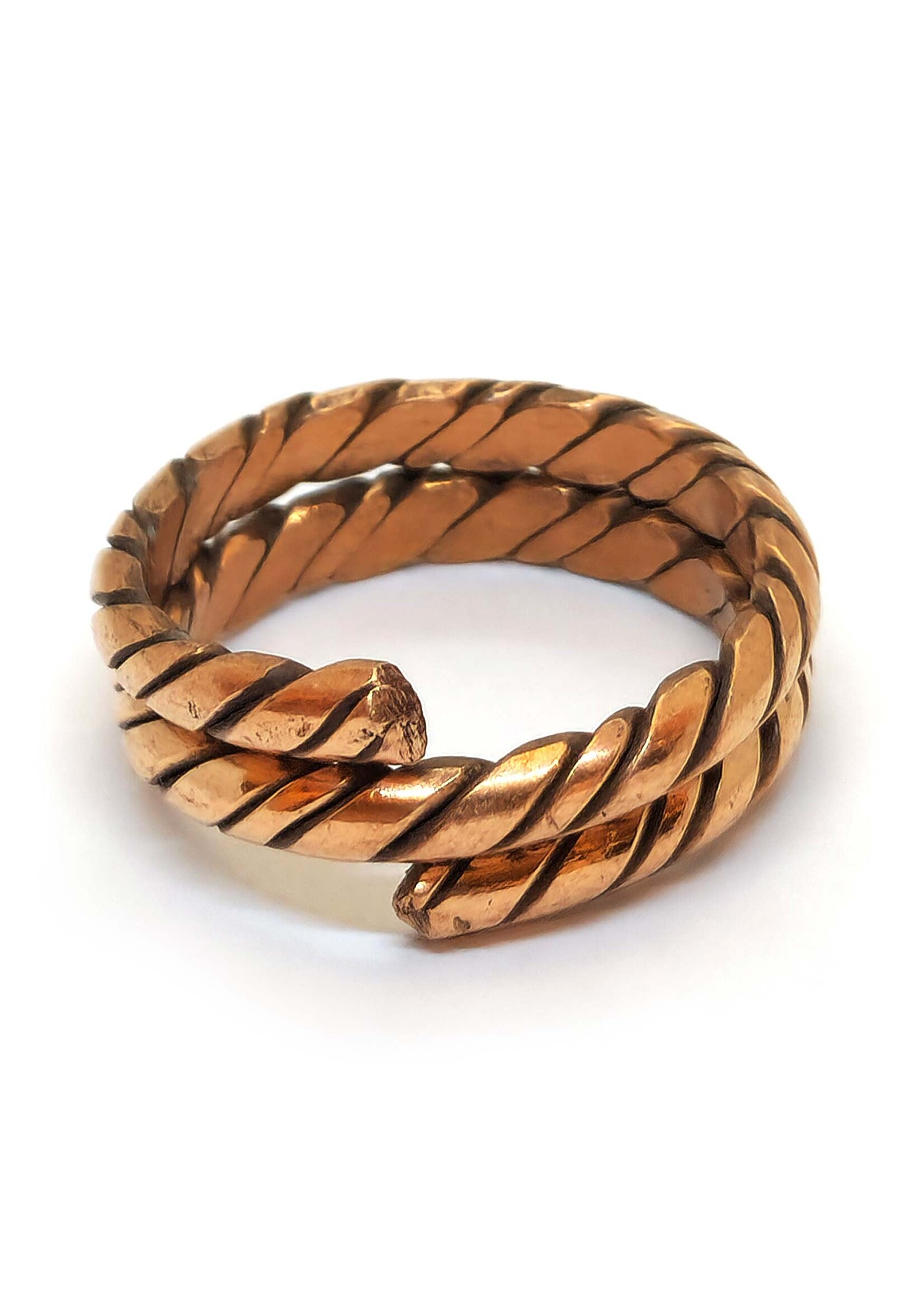 Tibetan Copper Twisted Coil Ring