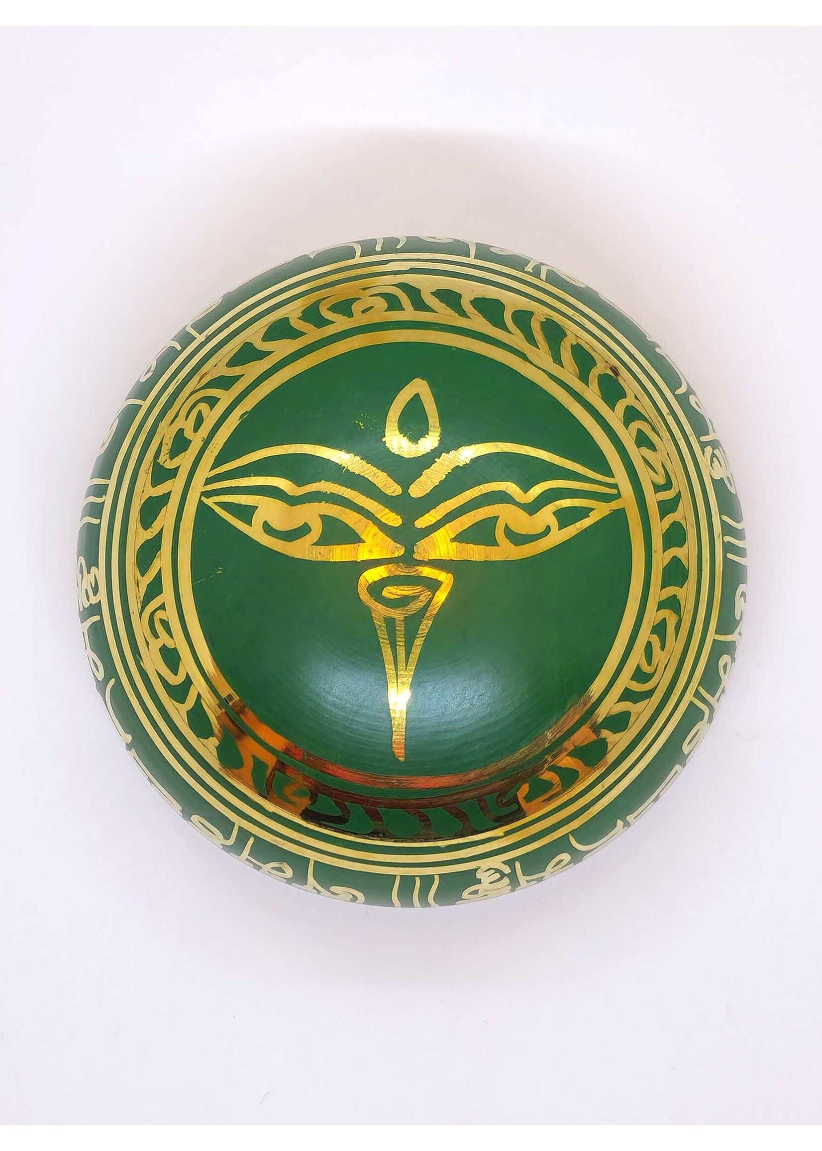 Tibetan Singing Bowl Om Mani Padme Hum, with Wooden Mallet, Ø 8cm, 180g