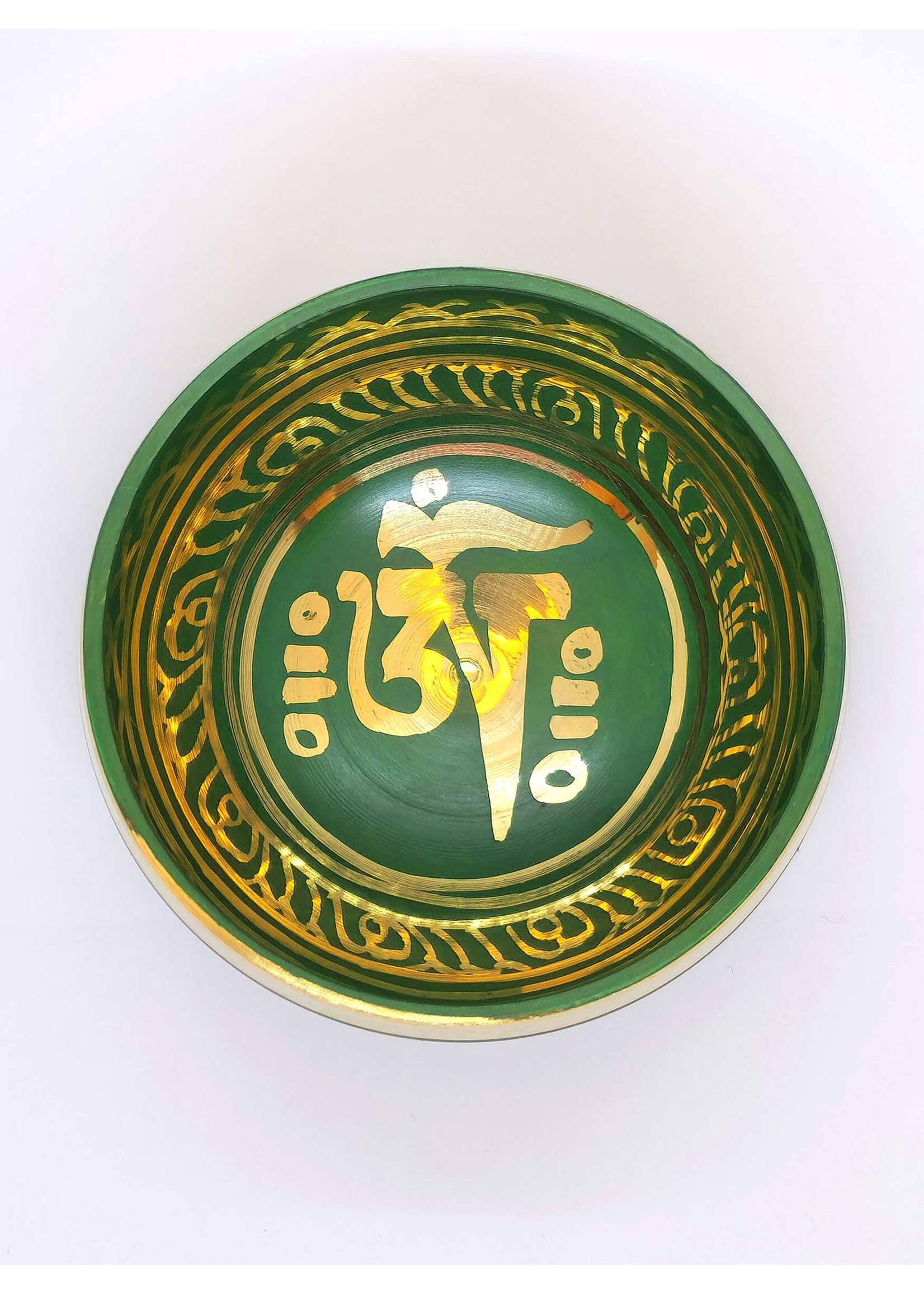 Bol Chantant Tibétain Om Mani Padme Hum, avec Maillet Bois, Ø 8cm, 180g