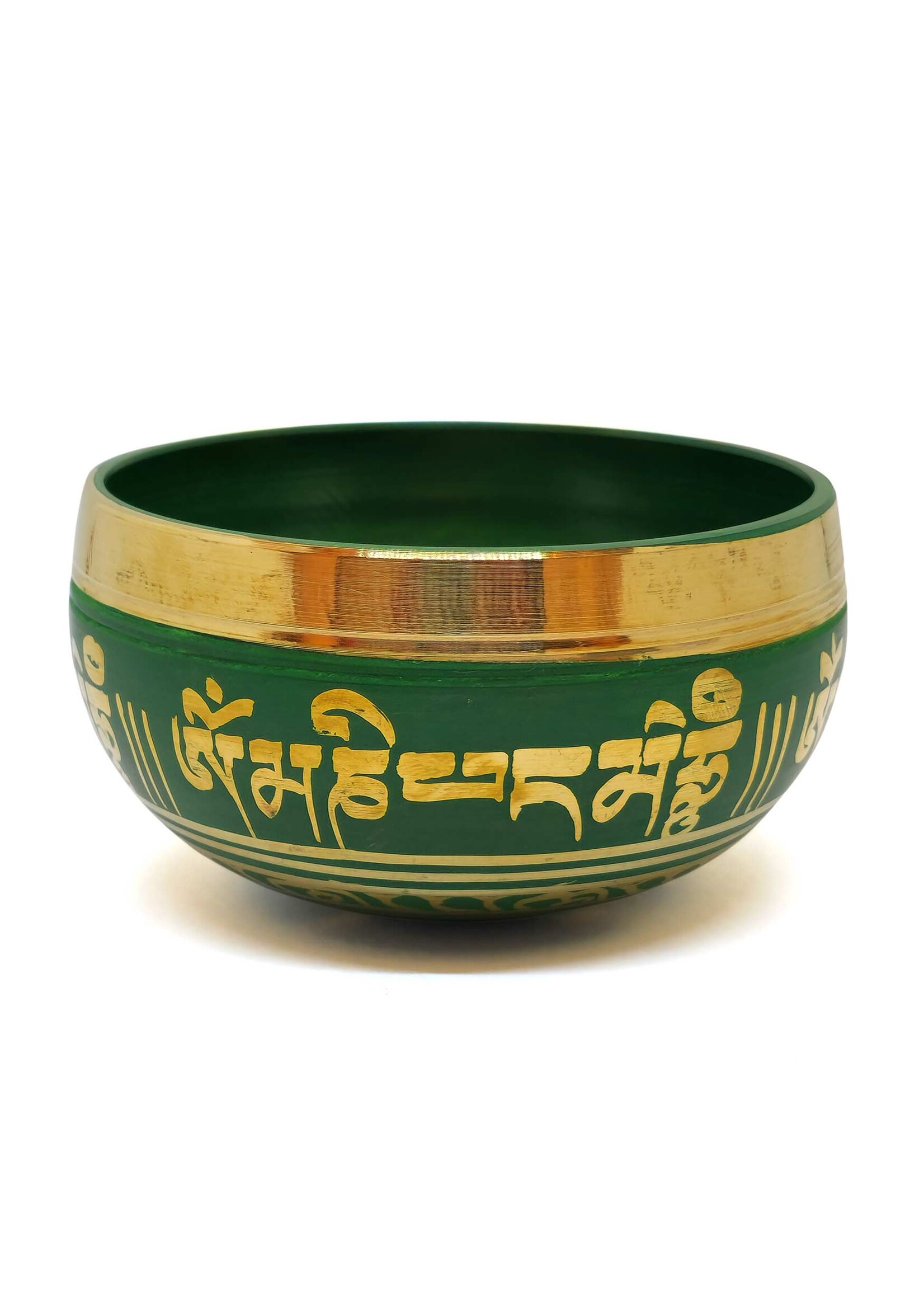 Tibetan Singing Bowl Om Mani Padme Hum, with Wooden Mallet, Ø 8cm, 180g