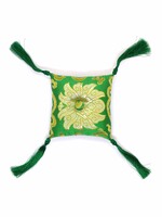Coussin bol chantant carré, vert, 11 x 11 cm