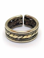 Bague réglable en cuivre et laiton faite à la main