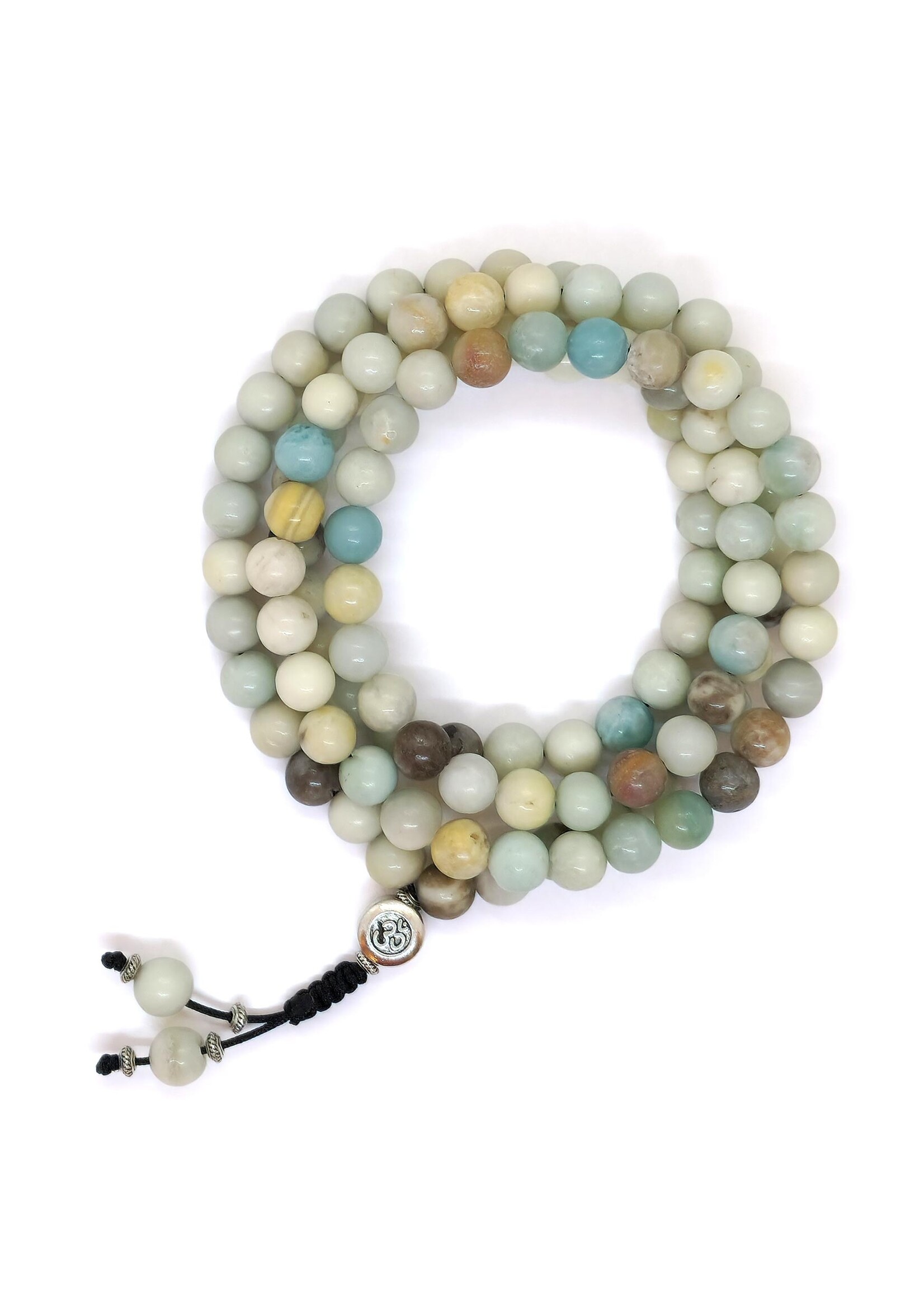 Mala tibétain en pierre d'amazonite
