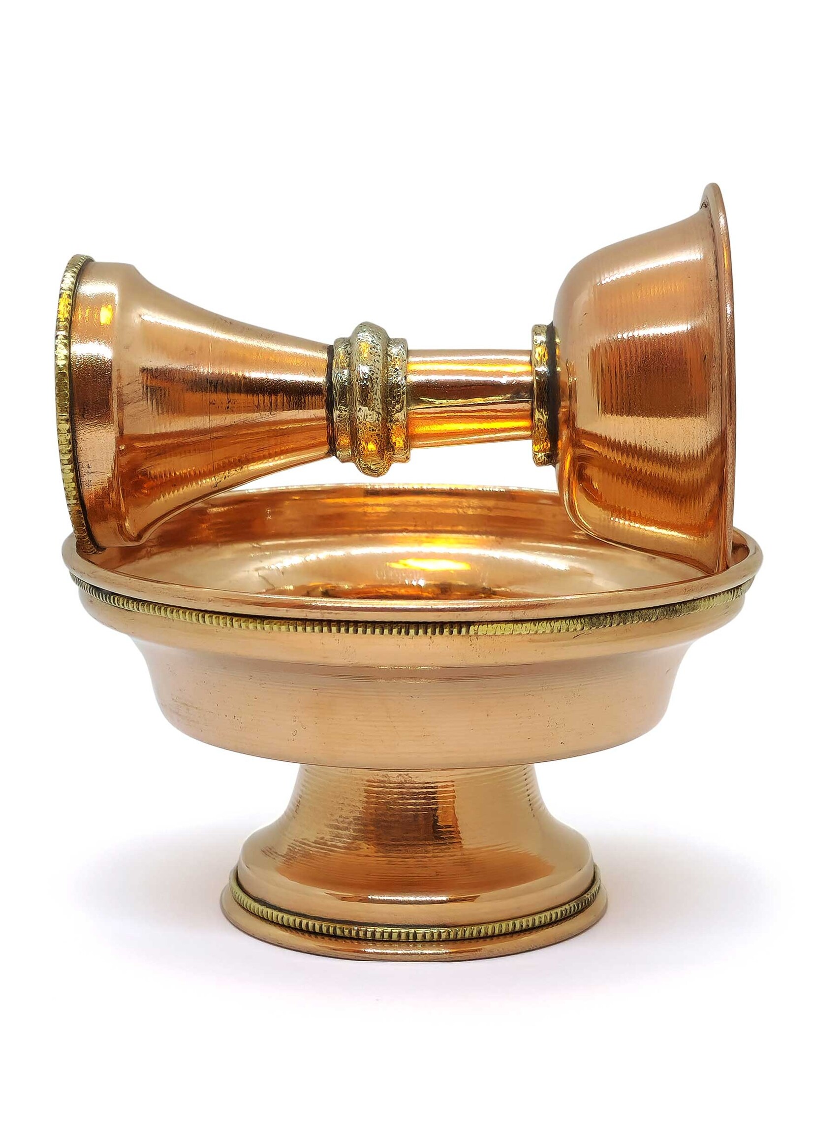 Handmade Copper Tibetan Serkim Offering Bowl, 12.5 cm