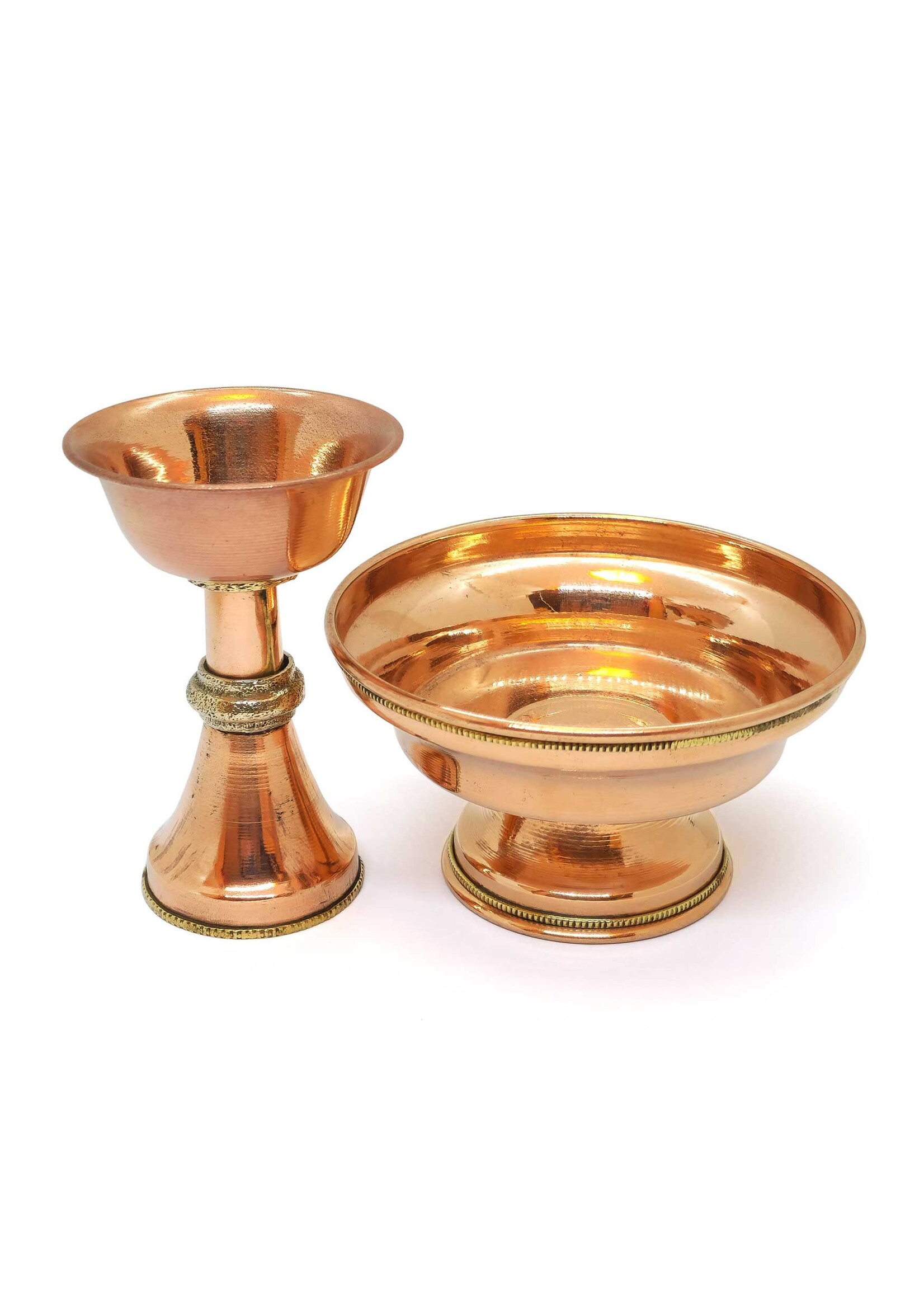 Handmade Copper Tibetan Serkim Offering Bowl, 12.5 cm