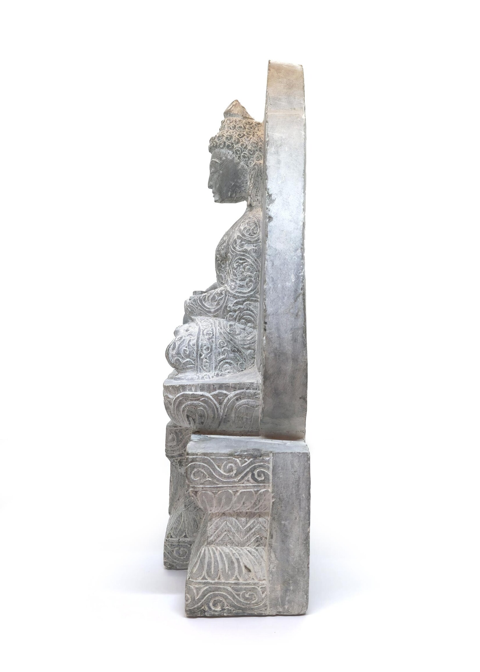 Statue en pierre du Bouddha Shakyamuni - Un chef-d'œuvre artisanal