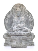 Statua di Shakyamuni Buddha in pietra - Un capolavoro artigianale