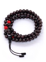 Perles de prière tibétaines artisanales avec grenat et corail rouge