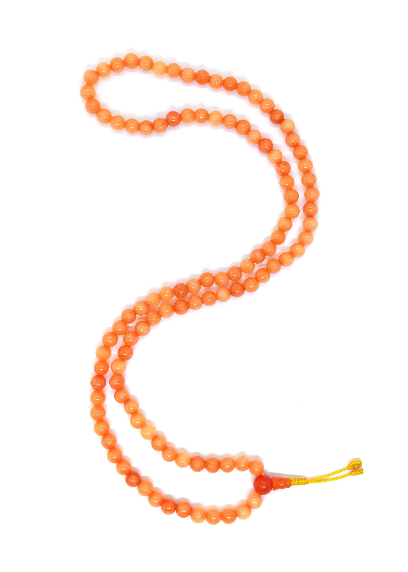 Tibetan Prayer Beads – Orange Moonstone Elegance