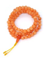 Perles de prière tibétaines - Elégance de la pierre de lune orange