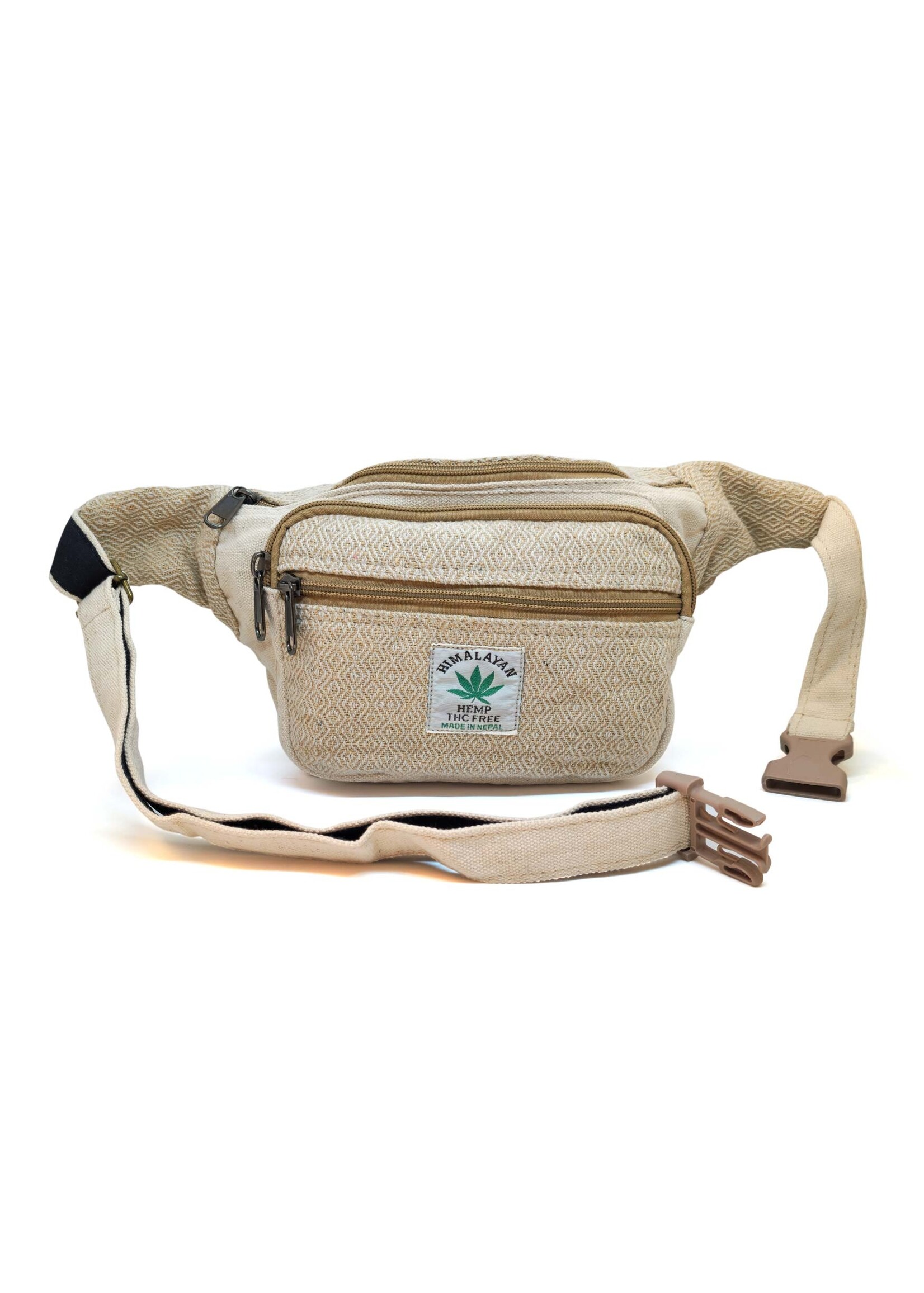 Handcrafted Hemp & Cotton Fanny Pack, beige
