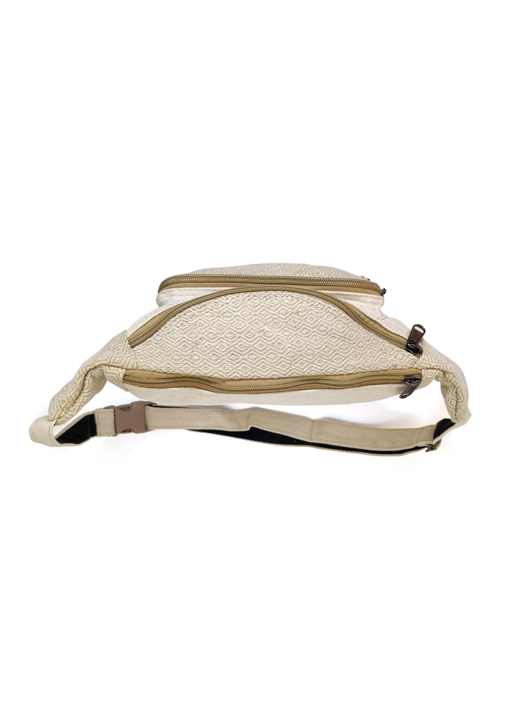 Handcrafted Hemp & Cotton Fanny Pack, beige