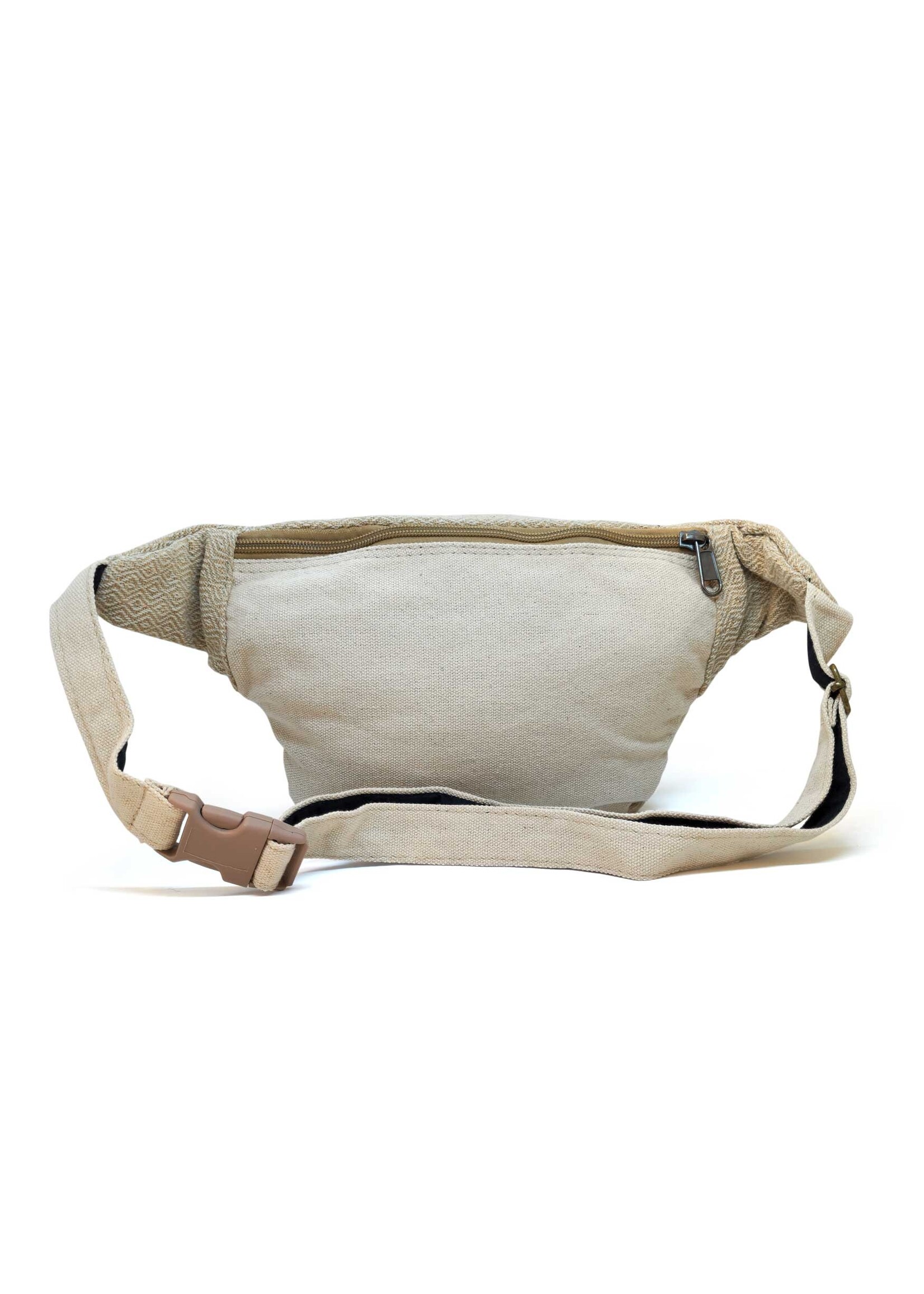 Handcrafted Hemp & Cotton Fanny Pack, beige