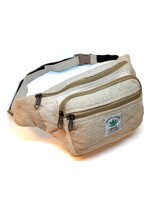 Marsupio artigianale in canapa e cotone, beige