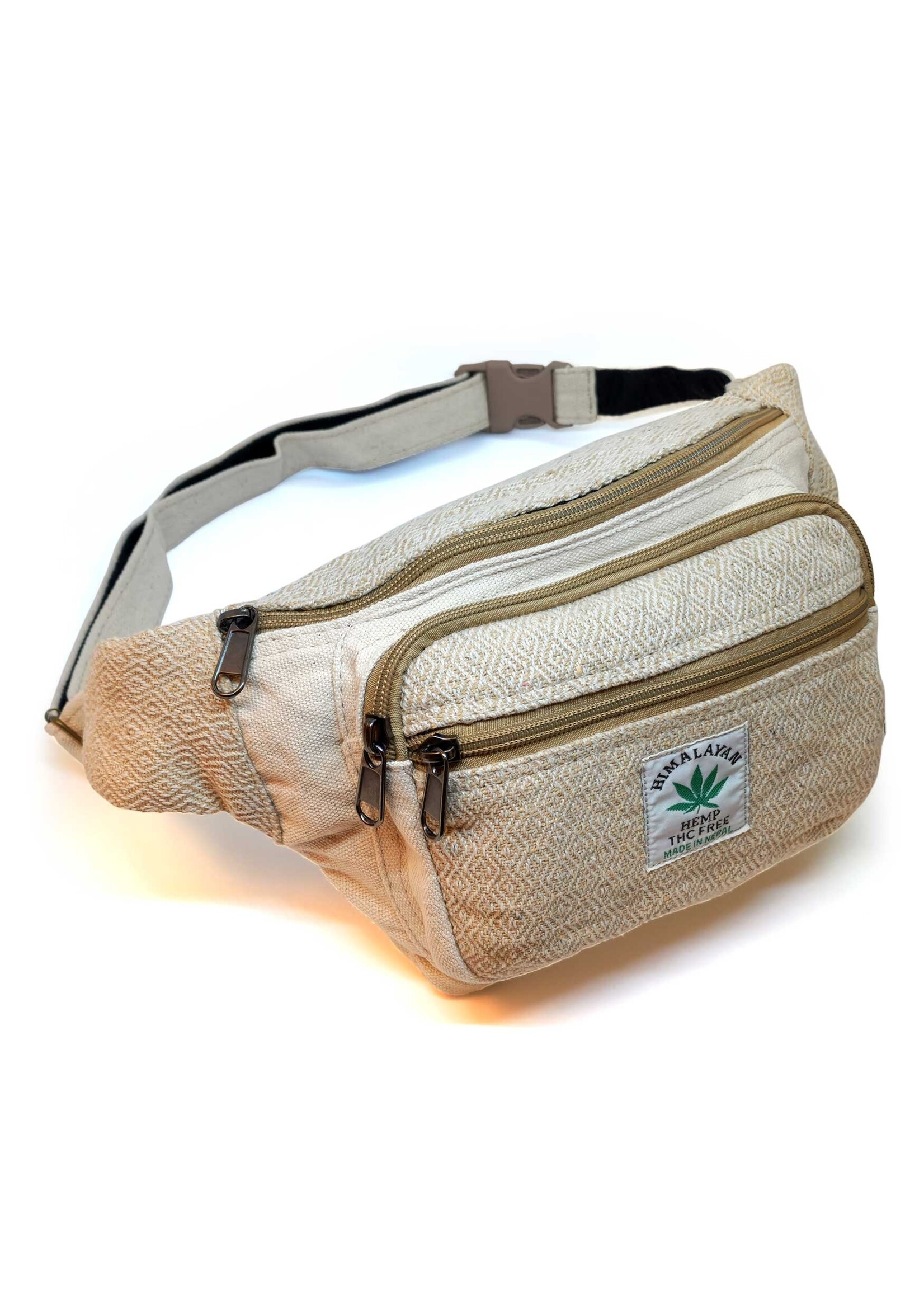 Handcrafted Hemp & Cotton Fanny Pack, beige