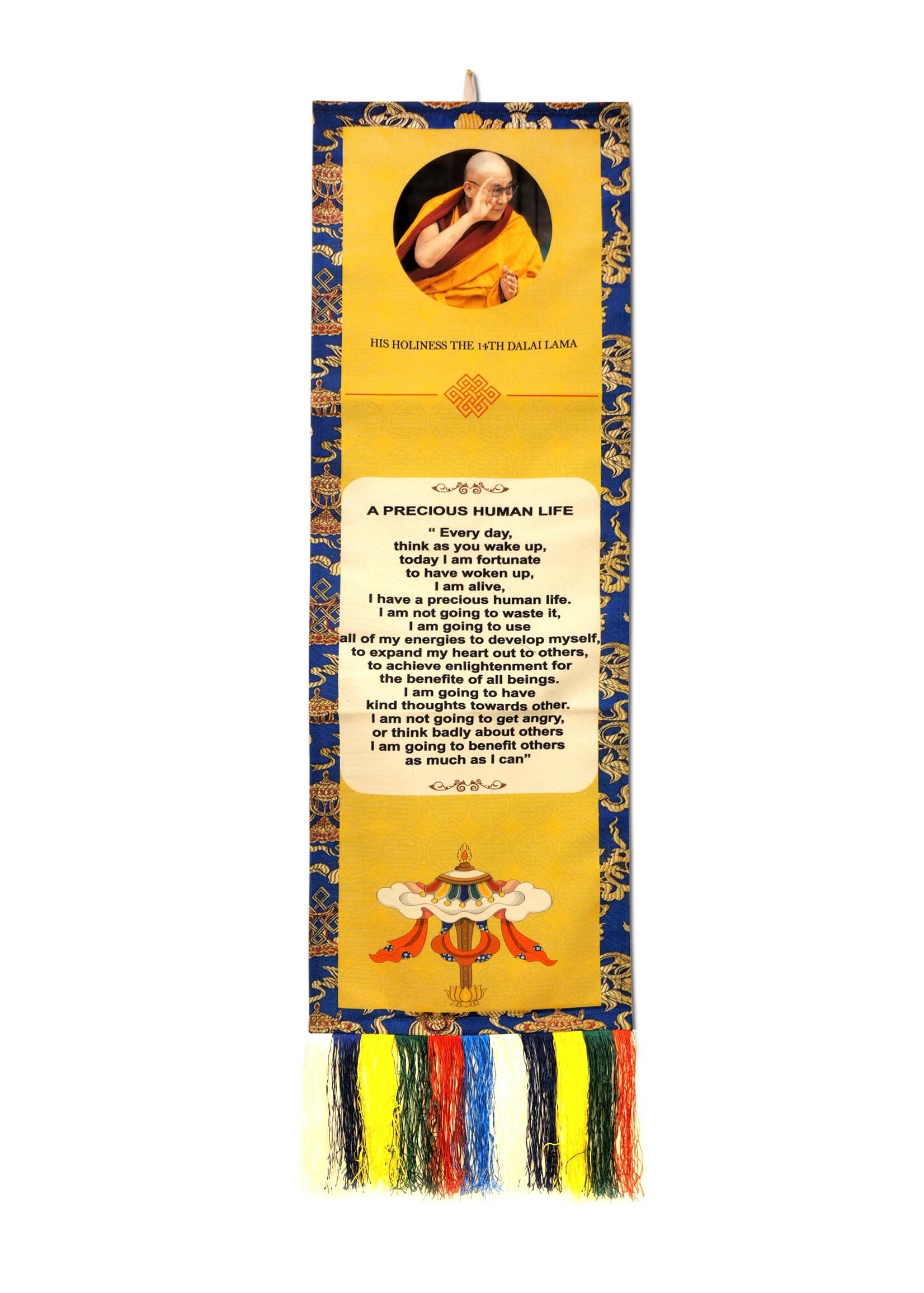 Wall Hanging Dalai Lama Quote "A Precious Human Life"