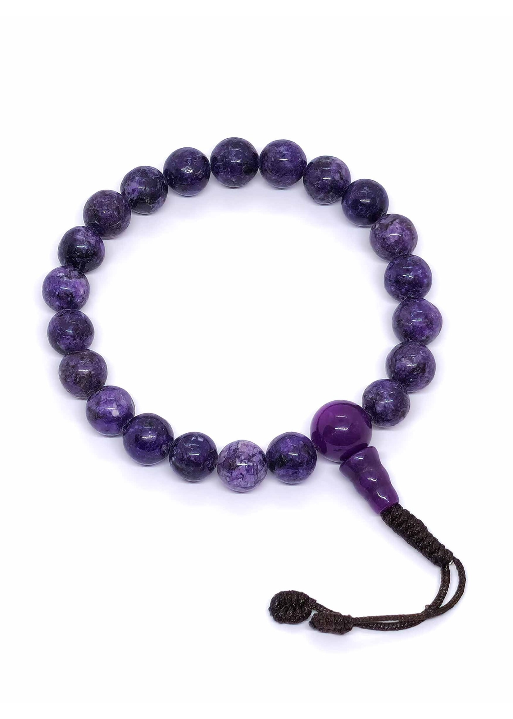 Bracciale mala con perle di pietra di granito