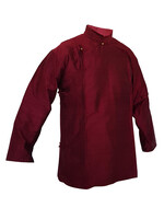 Traditional Tibetan Shirt in Raw Silk, Maroon