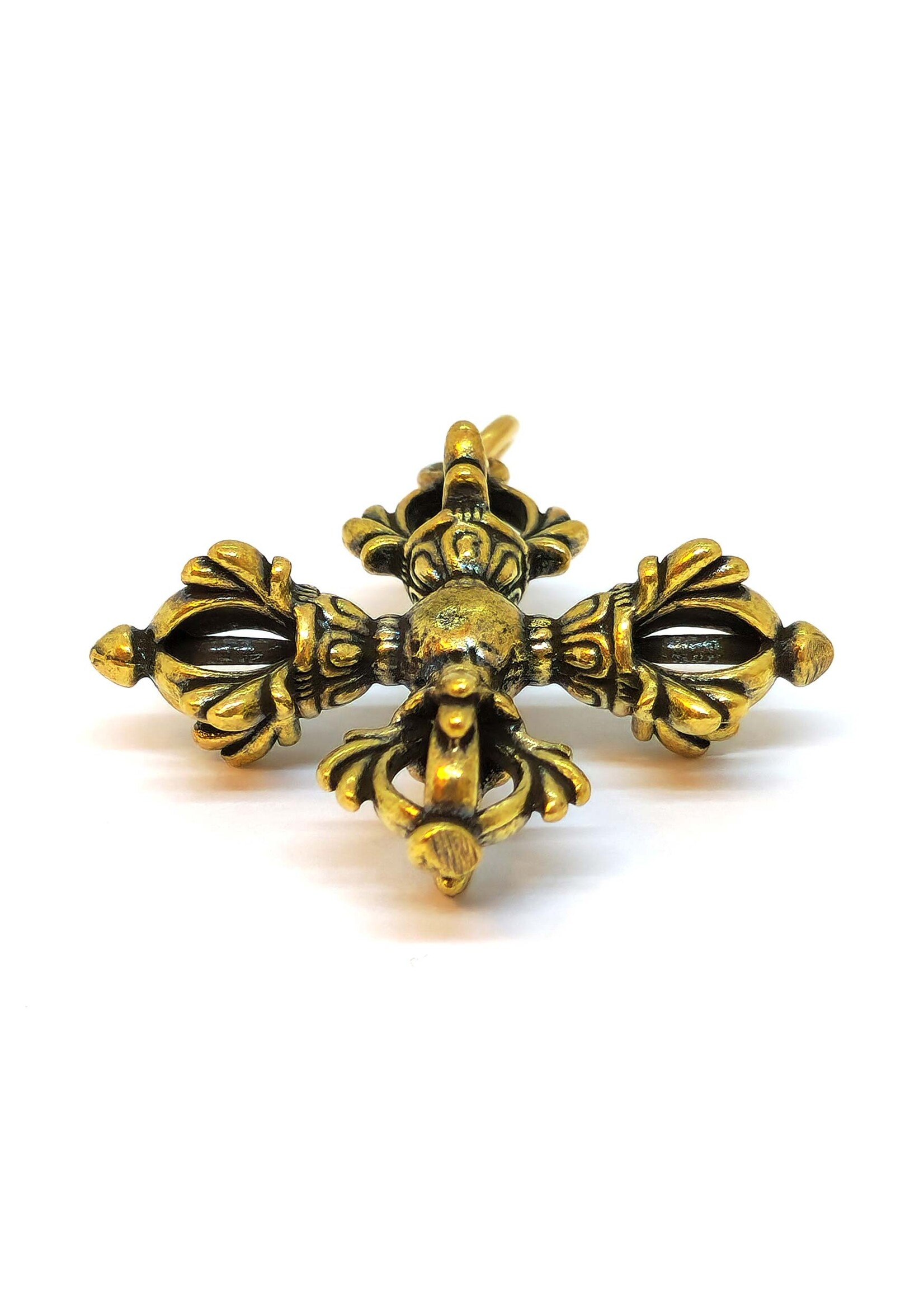 Tibetan Double Dorje Copper Pendant – Symbol of Protection & Strength