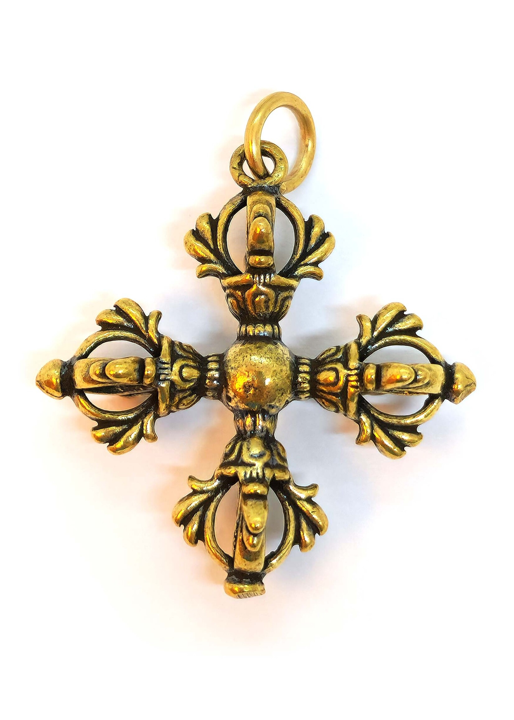 Tibetan Double Dorje Copper Pendant – Symbol of Protection & Strength