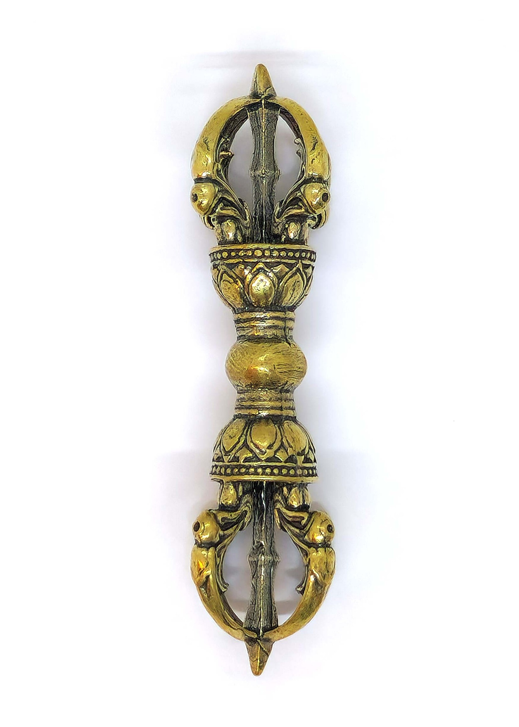 Tibetan Dorje Vajra – 5-Pronged Ritual Symbol in Copper, 8 cm