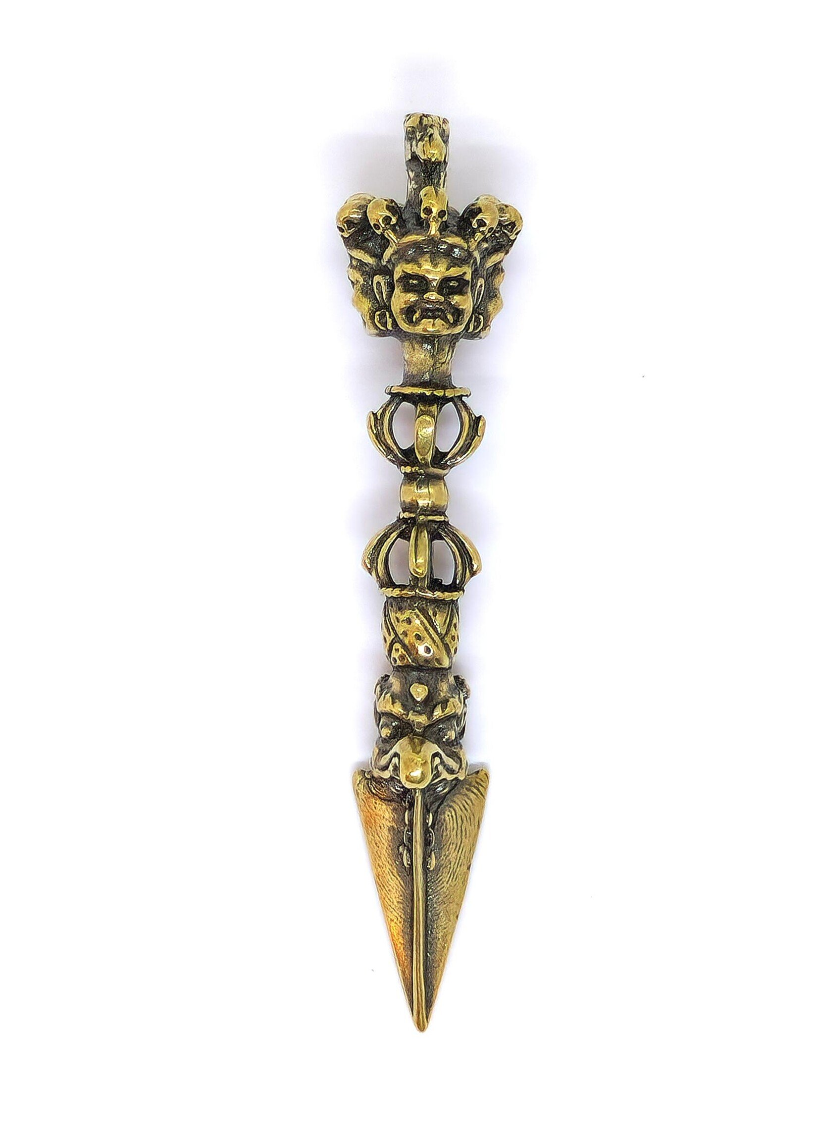 Tibetan Dorje Phurba – Ritual Dagger in Copper, 9.5 cm