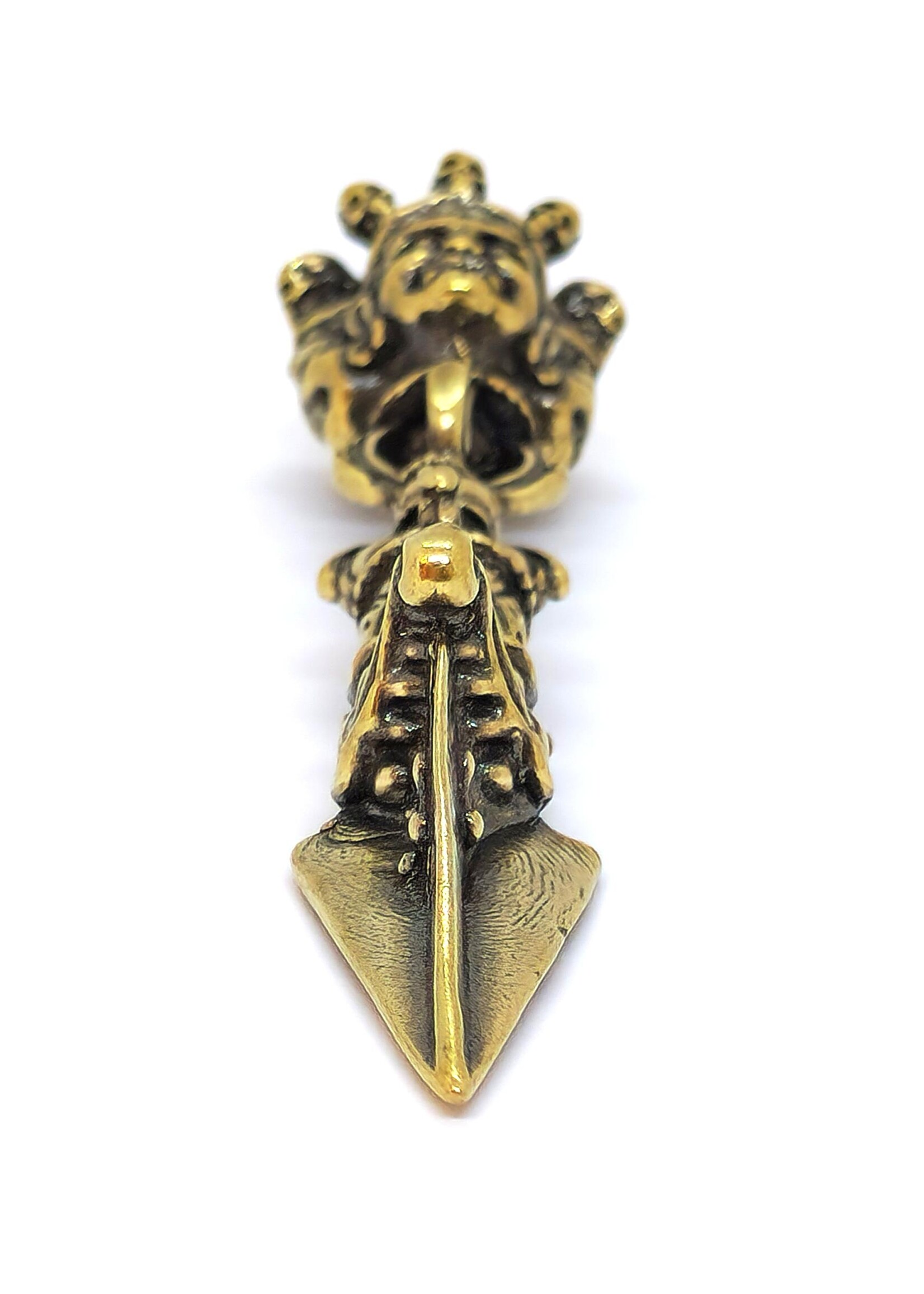Phurba Dorje Tibétain – Dague Rituelle en Cuivre, 9.5 cm