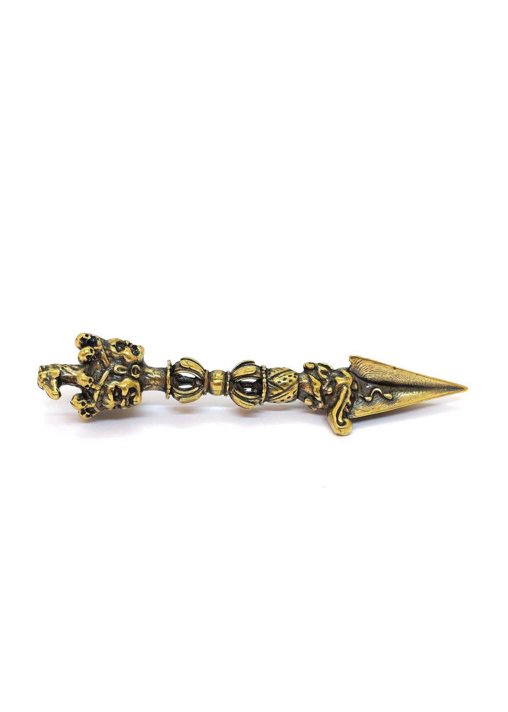 Phurba Dorje Tibétain – Dague Rituelle en Cuivre, 9.5 cm