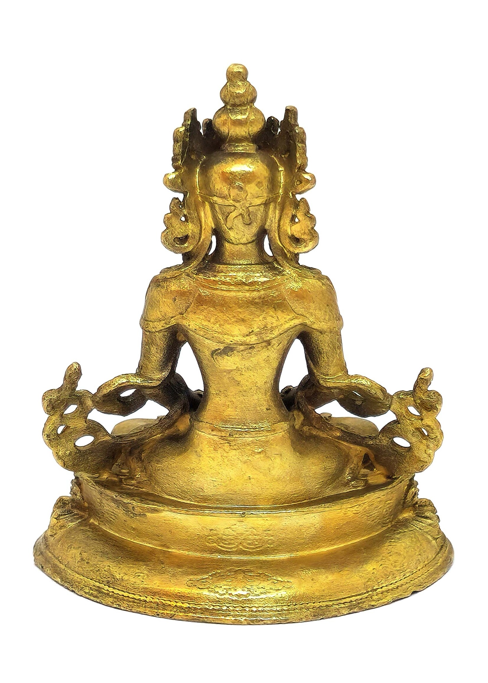 Tibetische Tsepakme-Statue aus Kupfer, Buddha des Langen Lebens, 6 cm
