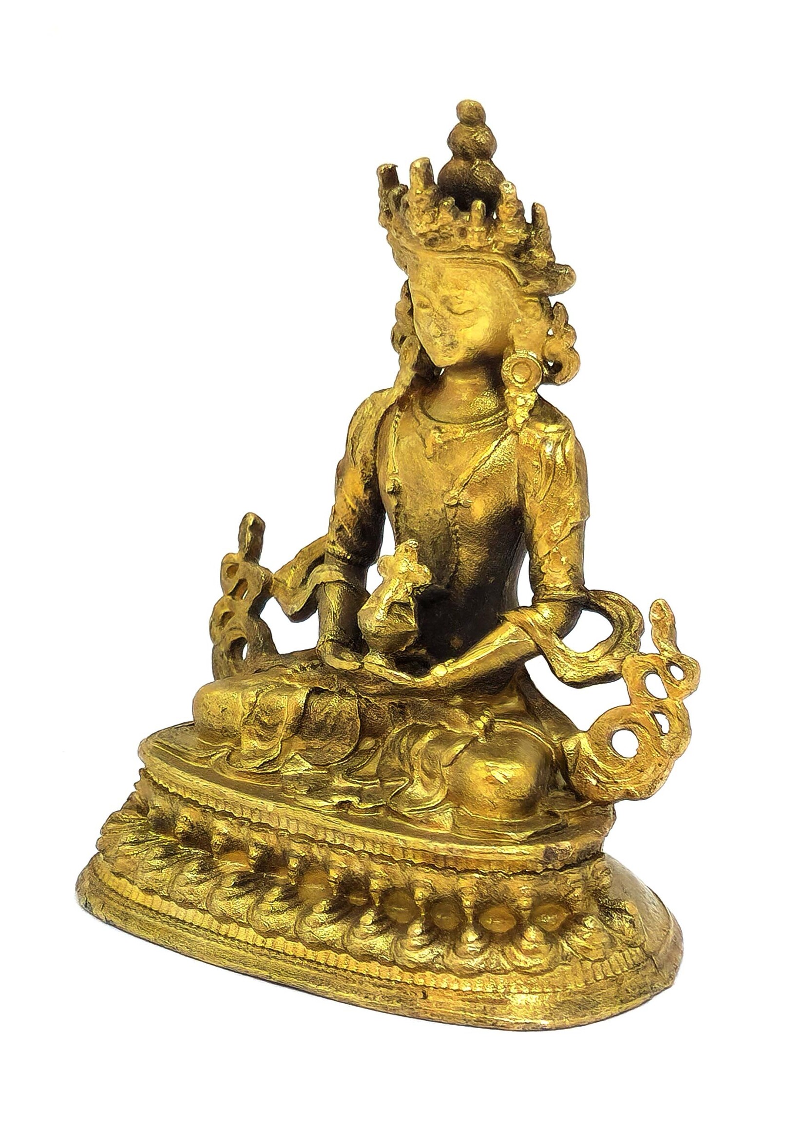 Statue tibétaine de Tsepakme – Bouddha de la Longévité en cuivre, 6 cm