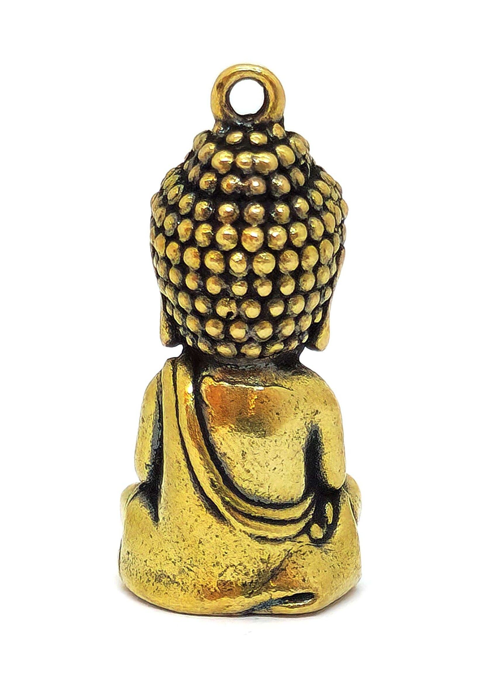 Kleine Buddha-Statue aus Messing-Kupfer-Mischung, als Amulett oder spirituelle Dekoration