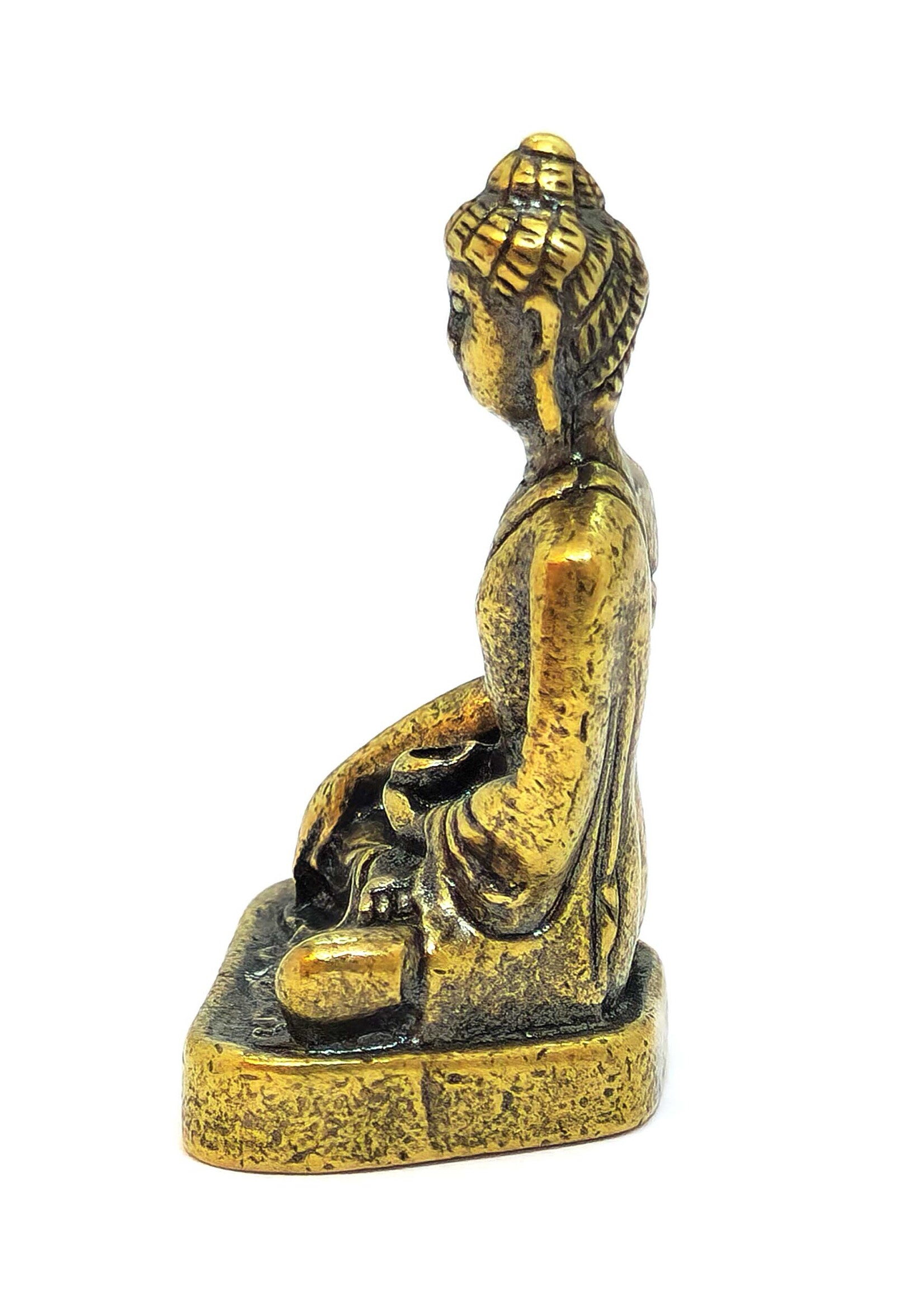 Mini Statua Buddha Shakyamuni in Rame – Simbolo di Saggezza e Illuminazione, 3.5 cm