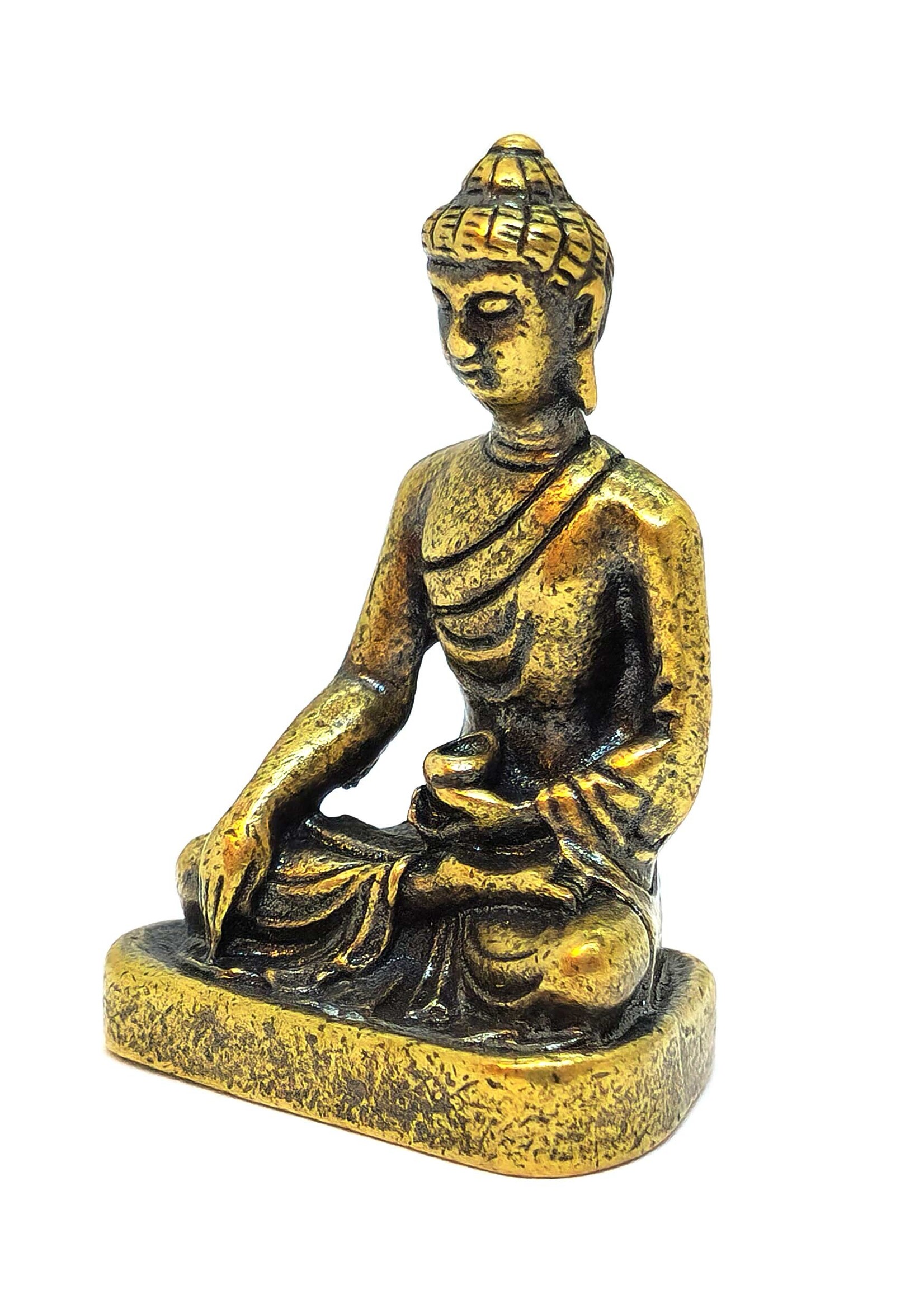Mini Shakyamuni Buddha Statue, Copper Symbol of Wisdom and Enlightenment, 3.5 cm