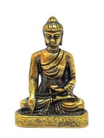 Miniaturstatue des Shakyamuni Buddha aus Kupfer, Symbol für Erleuchtung und innere Ruhe, 3.5 cm