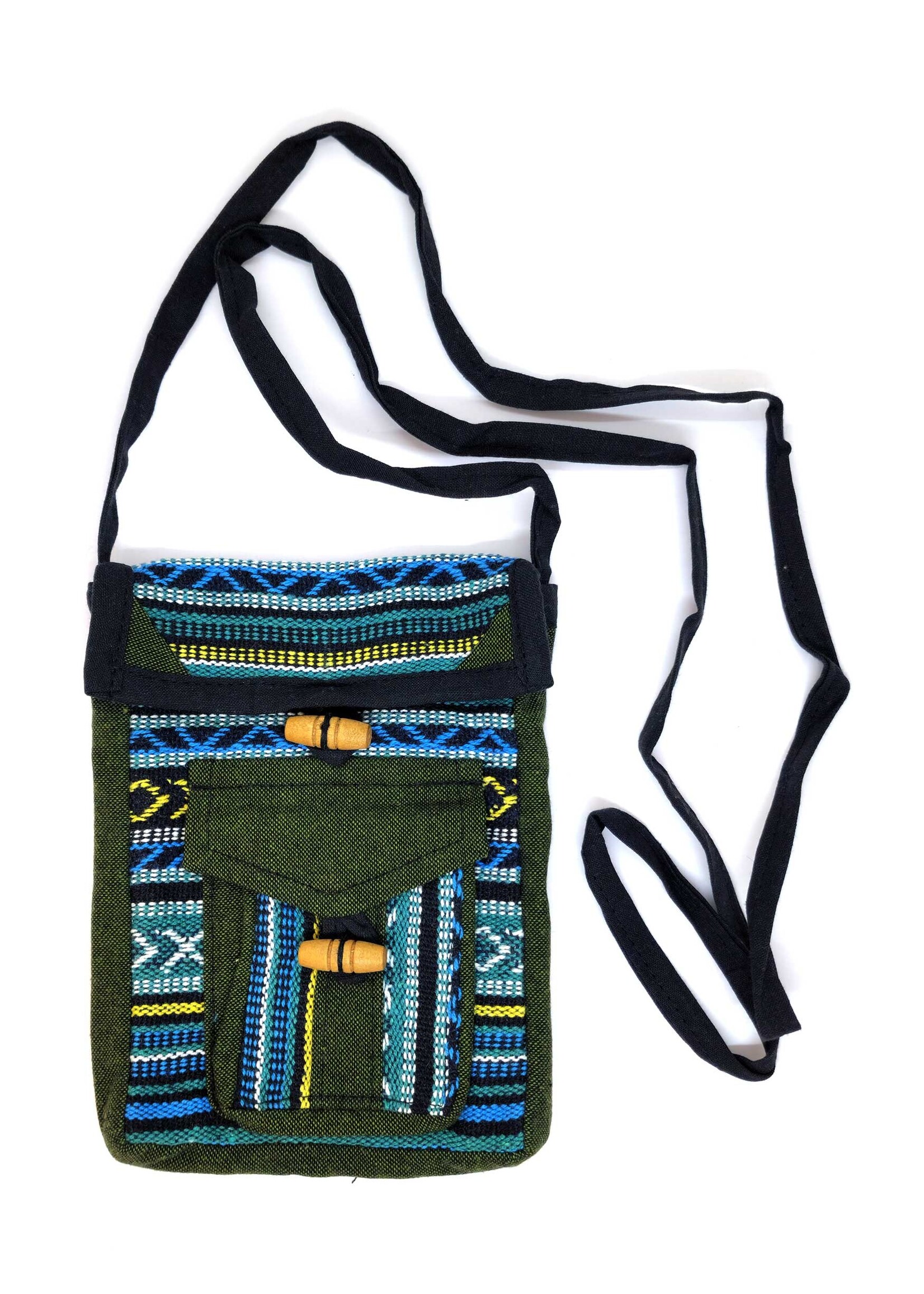 Small Tibetan Shoulder Bag, Made of Hand-Loomed Cotton, Ngonpo