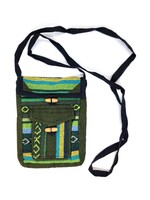 Sac en bandoulière tibétain en coton avec motifs traditionnels, Jangu