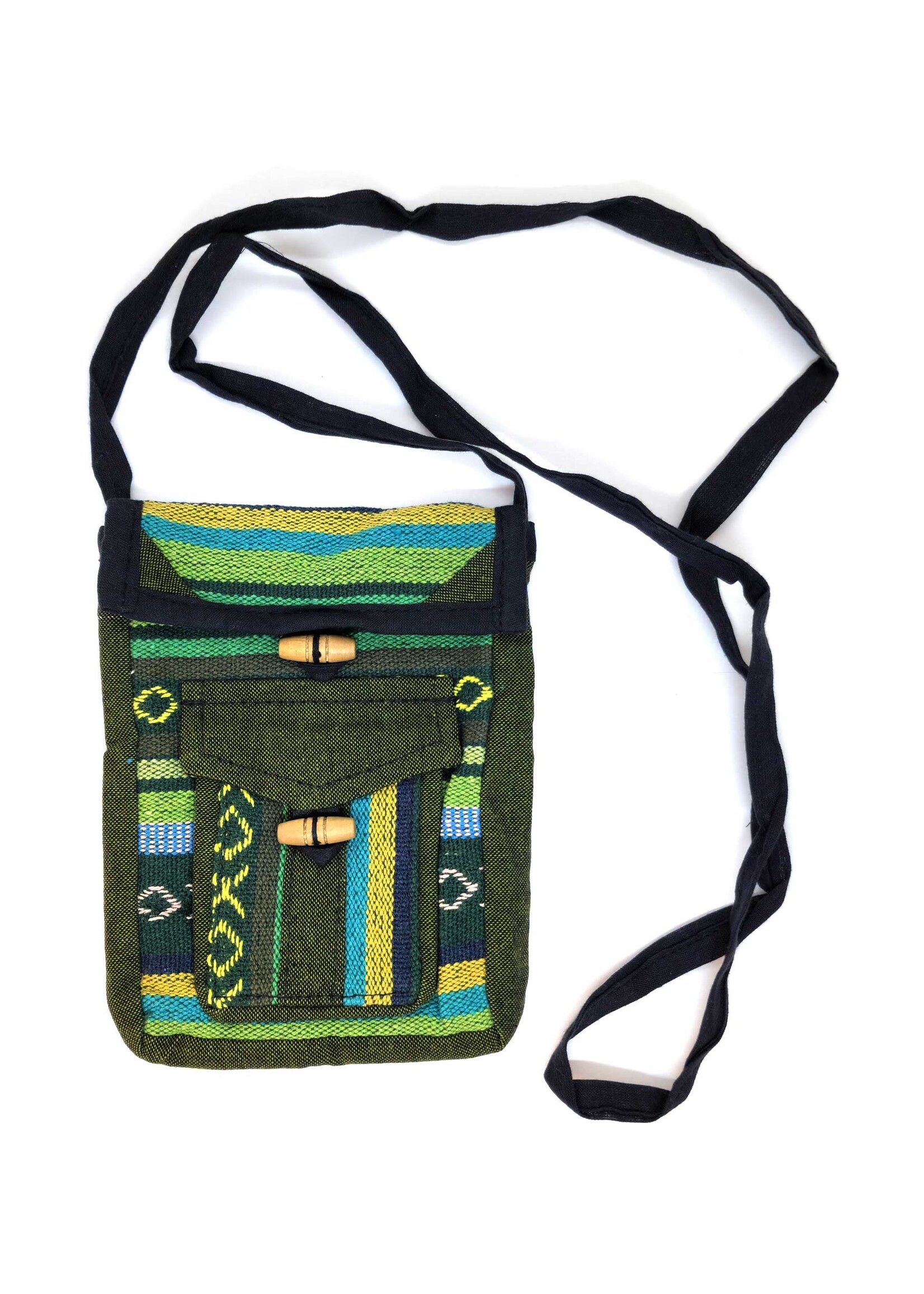 Sac en bandoulière tibétain en coton avec motifs traditionnels, Jangu