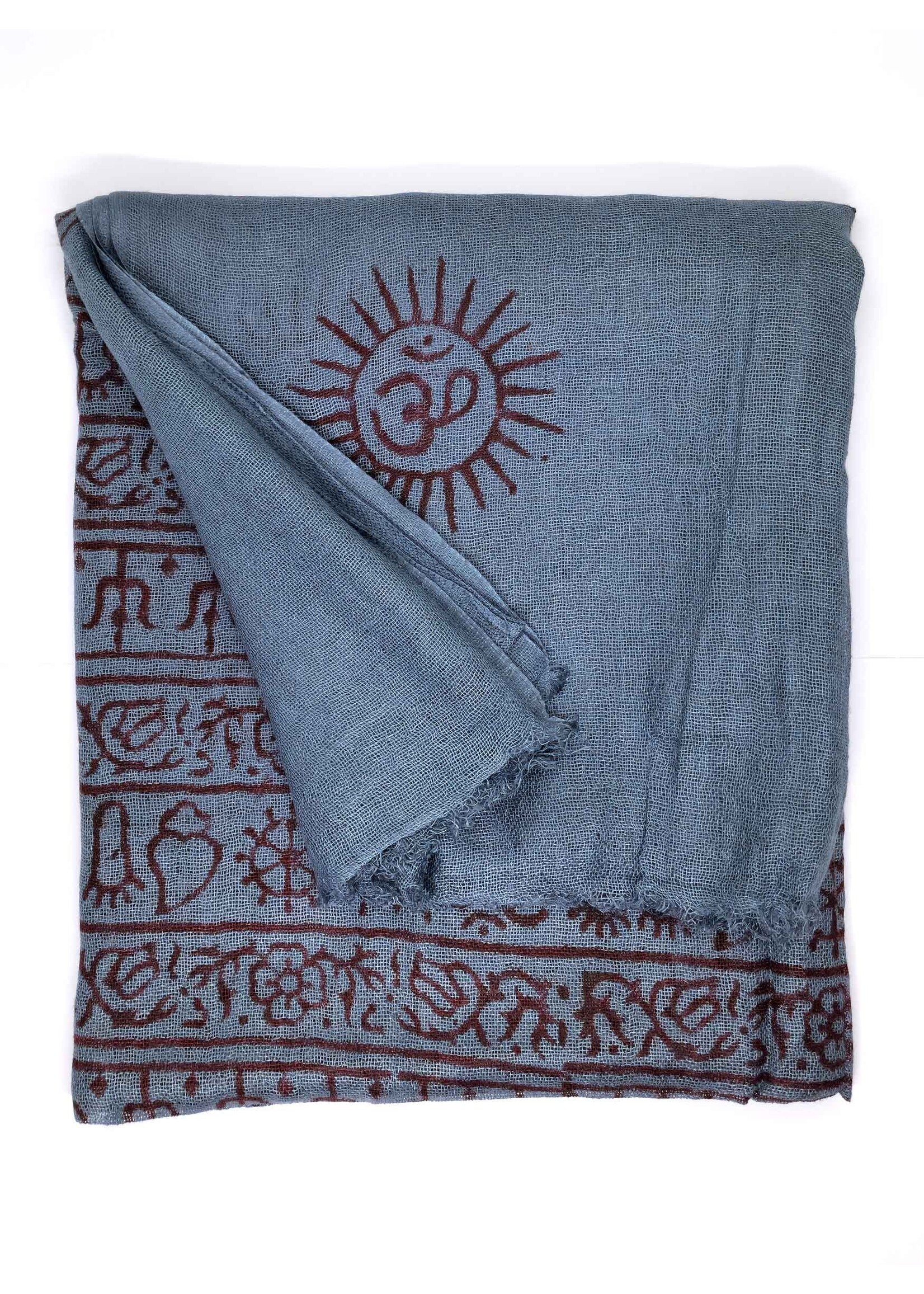 Cotton Scarf with Om Print – Light, Spiritual & Soft for Yoga, Meditation or Everyday Mindfulness