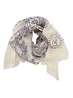 White Cotton Om Scarf – Lightweight, Soft and Spiritually Meaningful for Everyday Moments