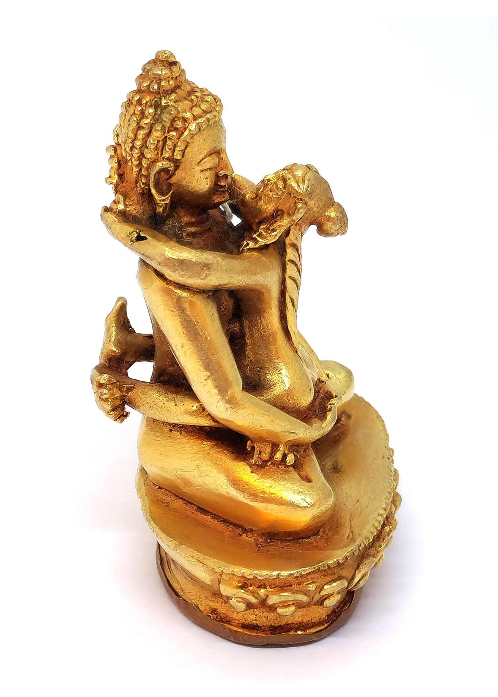 Small Tibetan Kuntu Sangpo Yab-Yum Statue, Symbol of the Union of Wisdom and Compassion, 6cm