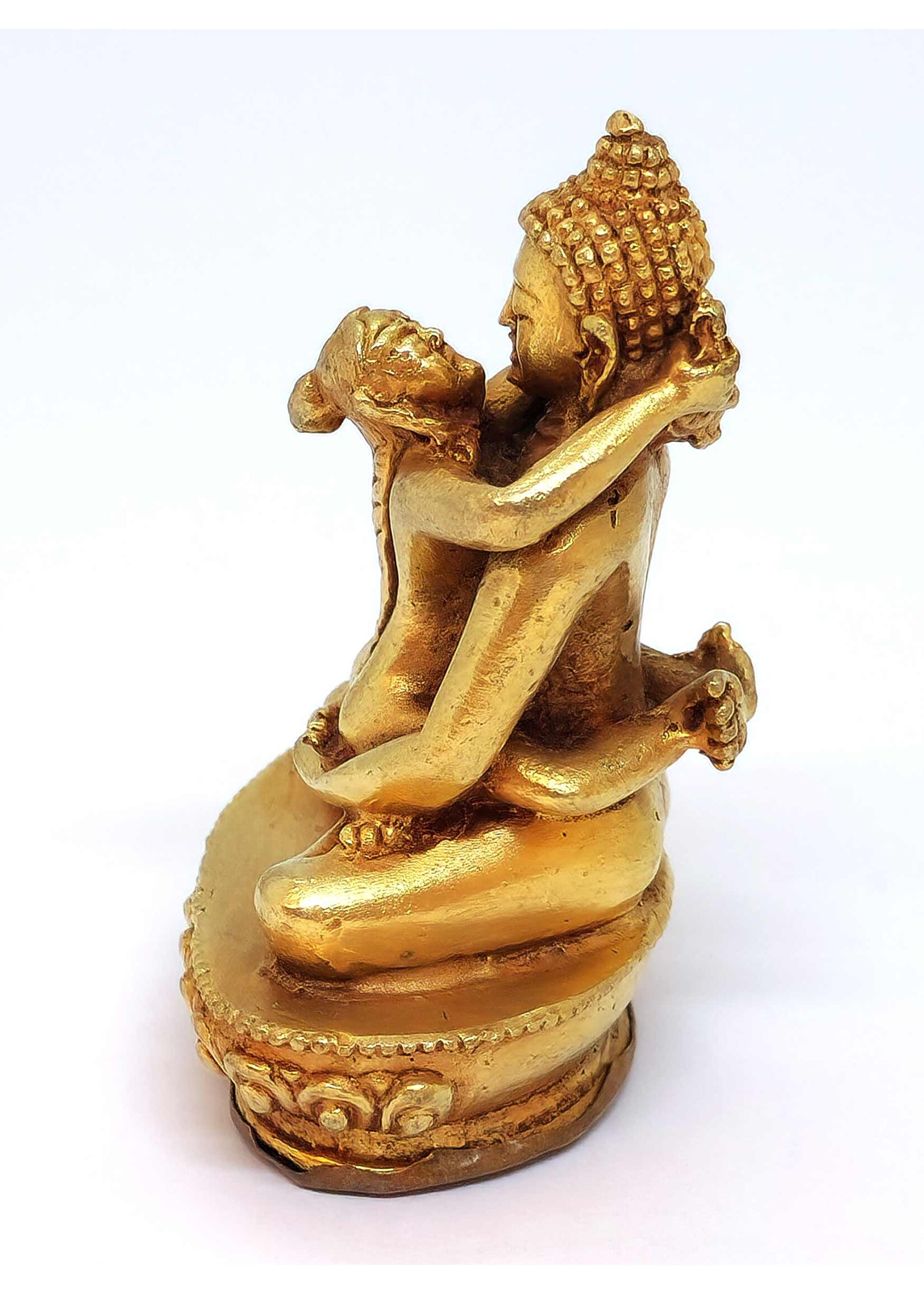 Small Tibetan Kuntu Sangpo Yab-Yum Statue, Symbol of the Union of Wisdom and Compassion, 6cm