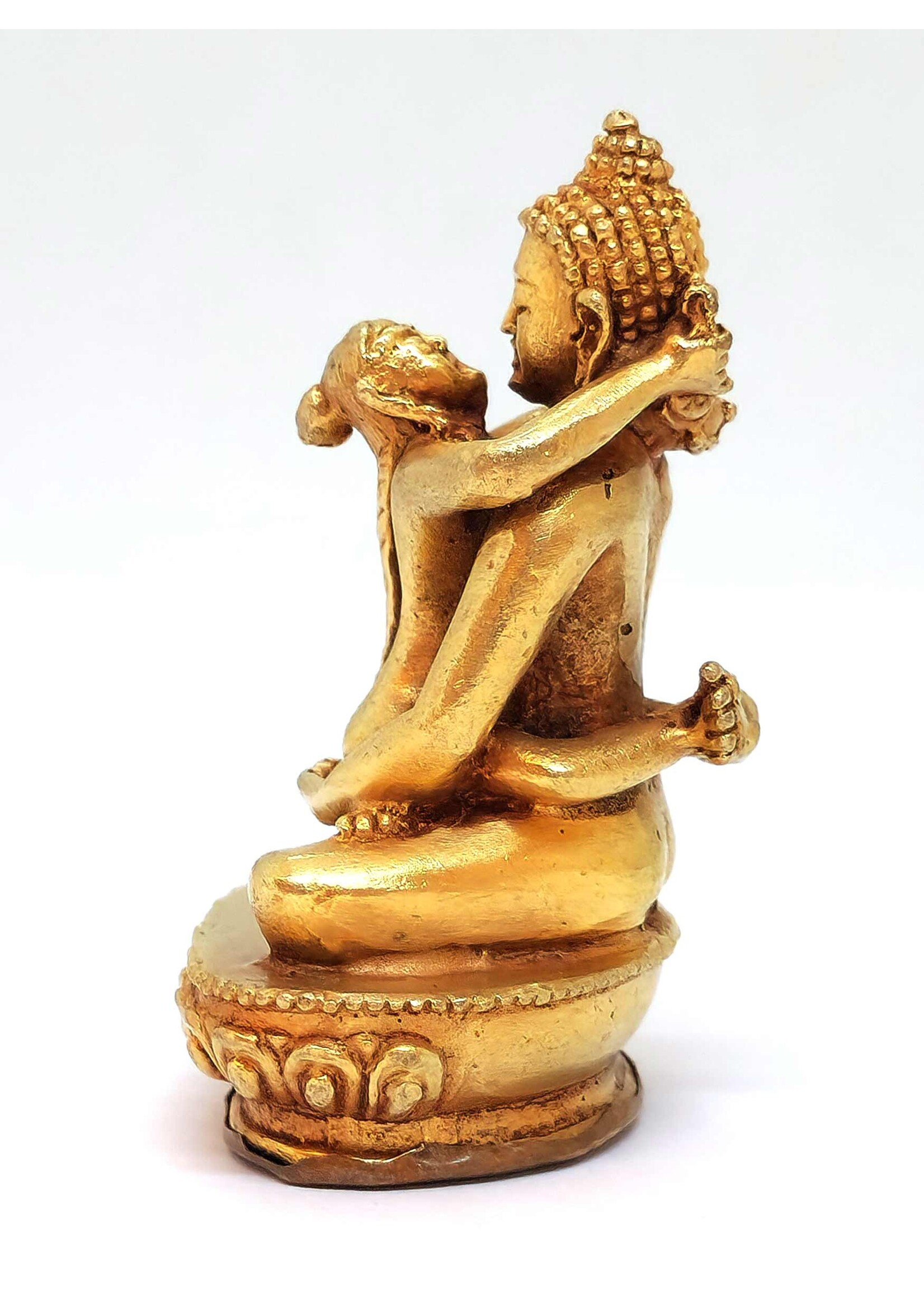 Small Tibetan Kuntu Sangpo Yab-Yum Statue, Symbol of the Union of Wisdom and Compassion, 6cm