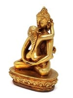 Piccola statua tibetana Kuntu Sangpo Yab-Yum, Simbolo dell’unione di saggezza e compassione, 6cm