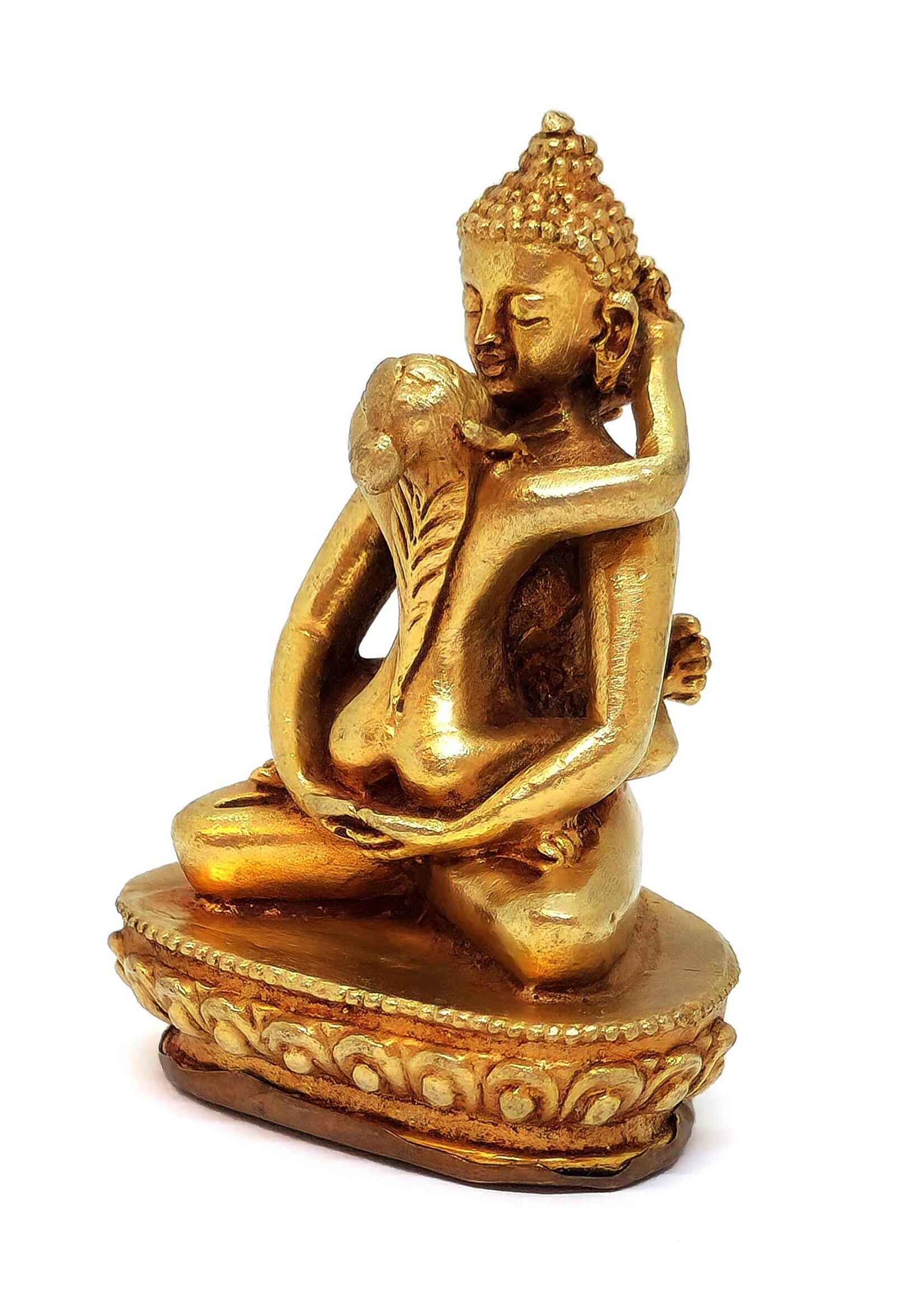 Small Tibetan Kuntu Sangpo Yab-Yum Statue, Symbol of the Union of Wisdom and Compassion, 6cm
