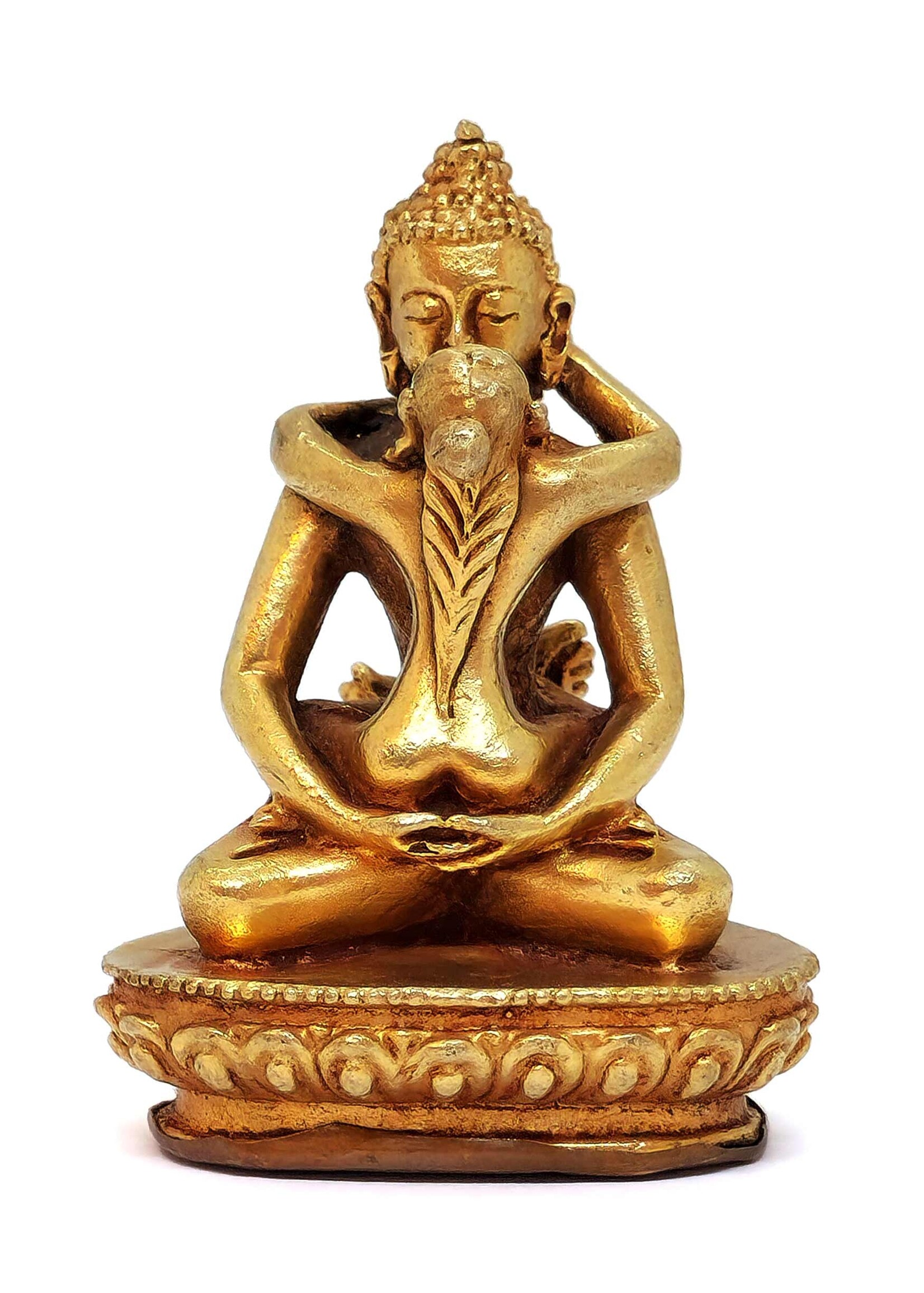 Small Tibetan Kuntu Sangpo Yab-Yum Statue, Symbol of the Union of Wisdom and Compassion, 6cm